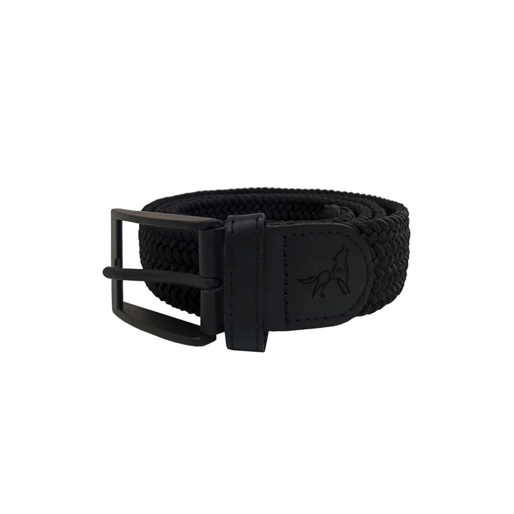 Cinturón minimalista negro tejido