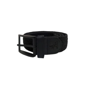 Cinturón minimalista negro tejido