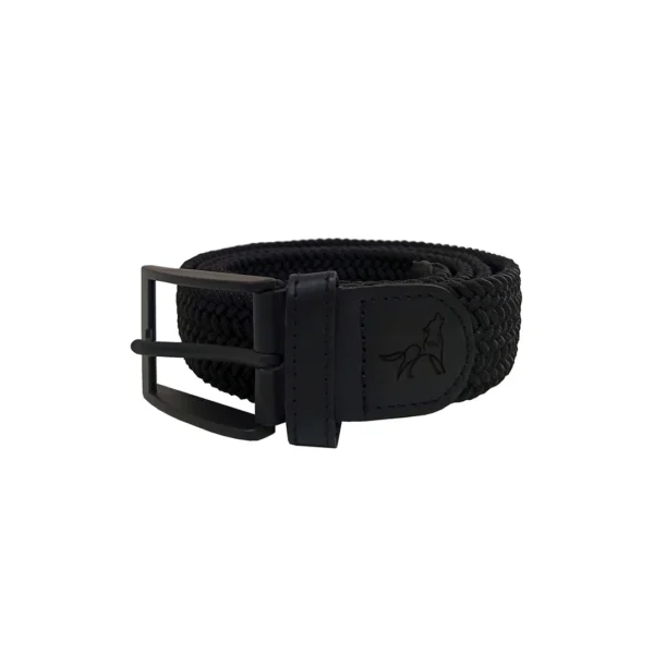 Cinturón minimalista negro tejido