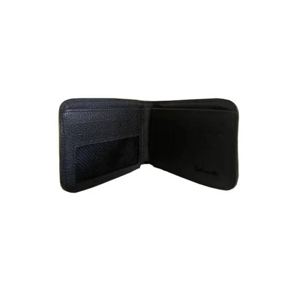 Billetera de Cuero para Hombre - Negro Verde Musgo Diseño Prisma - Imagen 2